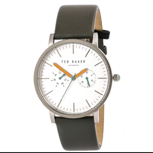 NWOT men’s Ted Baker London 10009291 watch with genuine leather grey band - Picture 1 of 8